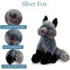 The Petting Zoo Silver Fox Stuffed Animal Plushie, Gifts for Kids, Wild Onez Animals, Fox Plush Toy, 12 inches