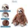 The Petting Zoo Sloth Stuffed Animal Plushie, Gifts for Kids, Wild Onez Wildlife Animals, Brown Sloth Plush Toy 9 inches