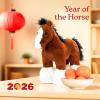 The Petting Zoo Standing Clydesdale Horse Stuffed Animal Plushie, Gifts for Kids, Wild Onez Barnyard Animals, Brown Horse Plush Toy, 12 inches