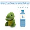 The Petting Zoo T-Rex Stuffed Animal Plushie, Nuggetz Animals, Green T-Rex Dinosaur Plush Toy 6 inches(Small)