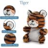 The Petting Zoo Tiger Stuffed Animal Plushie, Gifts for Kids, Nuggetz Wildlife Animals, Orange Striped Tiger Plush Toy, 6 inches