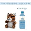 The Petting Zoo Tiger Stuffed Animal Plushie, Gifts for Kids, Nuggetz Wildlife Animals, Orange Striped Tiger Plush Toy, 6 inches