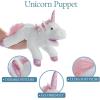 The Petting Zoo Unicorn Hand Puppet Stuffed Animal Plushie, Gifts for Kids, Puppetz Animals, Unicorn Interactive Puppets Plush Toy 17 Inches