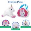 The Petting Zoo Unicorn Stuffed Animal Plushie and Purse Set, Gifts for Kids, Wildlife Animal Toy, Unicorn Plush Toy and Purse Pet Carrier