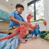 The Petting Zoo Velociraptor Stuffed Animal Plushie, Gift for Kids, Dinosaur Animals, Red Velociraptor Dinosaur Plush Toy, 19 inches