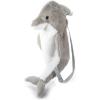 The Petting Zoo Dolphin Stuffed Animal Plushie Backpack, Gifts for Kids, Sealife Animal Toy, Grey Dolphin Plush Toy Book Bag, 20 inches