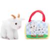 The Petting Zoo Goat Stuffed Animal Plushie and Purse Set, Gifts for Kids, Wildlife Animal Toy, White Goat Plush Toy and Purse Pet Carrier