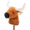 The Petting Zoo Longhorn Stuffed Animal Plushie, Gifts for Kids, Ride Along Hobby Animals, Natural Longhorn Plush Toy, 36 inches