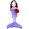 The Petting Zoo Mermaid Doll with Crab Stuffed Animal- Great Gifts for Girls, Plush Doll Mermaid with Crab Plush Toy-17 Inches (Dark Skin)(Brunette)