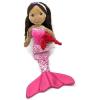 The Petting Zoo Mermaid Doll with Crab Stuffed Animal- Great Gifts for Girls, Plush Doll Mermaid with Crab Plush Toy-17 Inches (Dark Skin)(Dark Skin)