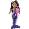 The Petting Zoo Mermaid Doll with Flamingo Stuffed Animal- Great Gifts for Girls, Mermaid Plush Doll with Flamingo Plush Toy, 17 inch (Dark Skin)