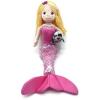 The Petting Zoo, Mermaid Doll with Harbor Seal Stuffed Animal, Gift for Girls, Plush Doll with Seal Plush Toy, 16 Inches (Dark Skin)(Blonde)