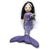 The Petting Zoo, Mermaid Doll with Harbor Seal Stuffed Animal, Gift for Girls, Plush Doll with Seal Plush Toy, 16 Inches (Dark Skin)(Brunette)