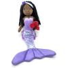 The Petting Zoo Mermaid Doll with Lobster Stuffed Animal, Gifts for Girls, Plush Mermaid Doll with Lobster Plush Toy -17 Inches (African American)