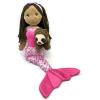 The Petting Zoo Mermaid Doll with Sloth Plush Toy, Gifts for Girls, Plush Mermaid Doll with Sloth Stuffed Animal, 16in Dark Skinned