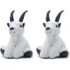 The Petting Zoo Mountain Goat Stuffed Animal Plushie, Gifts for Kids, Wild Onez Wildlife Animals, Goat Plush Toy 9 inches(9 in (Pack of 2))