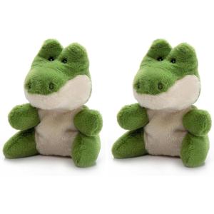 The Petting Zoo Alligator Stuffed Animal Plushie, Gifts for Kids, Nuggetz Wildlife Animals, Green Gator Plush Toy 6 Inches(Small (Pack of 2))