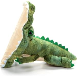 The Petting Zoo Alligator Stuffed Animal Plushie Slap Bracelet, Gifts for Kids, Slapstix Wildlife Animals, Green Gator Plush Toy 10 Inches