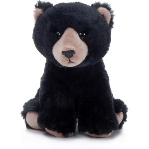 The Petting Zoo Black Bear Stuffed Animal Plushie, Gifts for Kids, Wild Onez Babiez Zoo Animals, Black Bear Plush Toy 6 inches(6 in)