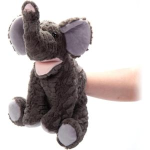 The Petting Zoo Elephant Hand Puppet Stuffed Animal Plushie, Gifts for Kids, Puppetz Animals, Elephant Interactive Puppets Plush Toy 12 Inches