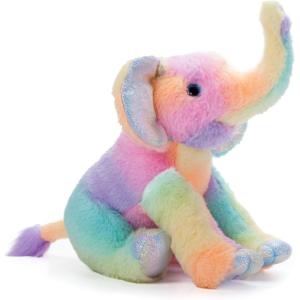 The Petting Zoo Elephant Stuffed Animal Plushie, Ombrez Zoo Animals, Rainbow Elephant Plush Toy 12 inches