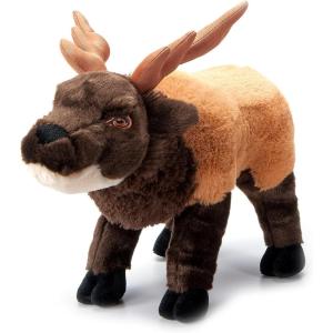 The Petting Zoo Elk Stuffed Animal Plushie, Gifts for Kids, Earth Keeperz Wildlife Animals, Zoologee Brown Elk Plush Toy, 12 inches