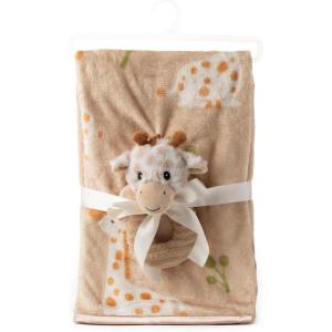 The Petting Zoo Giraffe Stuffed Animal Plushie Blanket and Rattle, Gifts for Kids, Bumblez Animals, Giraffe Plush Toy, 30 inches