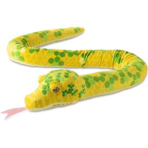 The Petting Zoo Green Tree Python Snake Stuffed Animal Plushie, Gifts for Kids, Earth Keeperz Snake Animals, Zoologee High Yellow Green Tree Python Snake Plush Toy, 54 inches