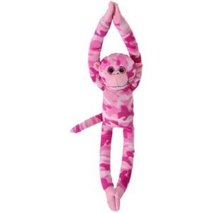 The Petting Zoo, Hanging Monkey Stuffed Animals, Plush Toys for Girls and Boys, Camo Monkey Plush Toy, 20inch (Pink)(Pink)