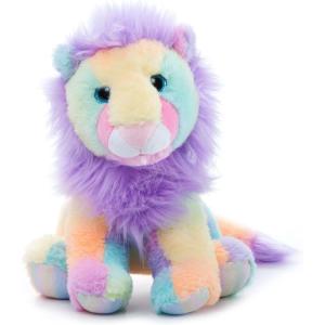 The Petting Zoo Lion Stuffed Animal Plushie, Ombrez Wildlife Animals, Rainbow Zoologee Lion Plush Toy 12 inches