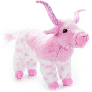 The Petting Zoo Longhorn Stuffed Animal Plushie, Gifts for Kids, Wild Onez Wildlife Animals, Pink Longhorn Plush Toy, 12 inches