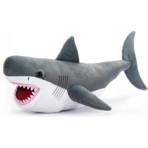The Petting Zoo Megalodon Stuffed Animal Plushie, Gifts for Kids, Dinosaur Animals, Grey Dinosaur Plush Toy 32 inches