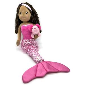 The Petting Zoo, Mermaid Doll with Axolotl Stuffed Animal, Gift for Girls, Mermaid Plush Doll with Axolotl Plush Toy, 17 inch (Ethnic), 3143x2A(Ethnic)