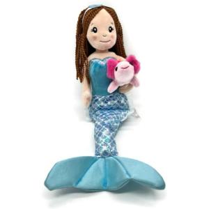 The Petting Zoo, Mermaid Doll with Axolotl Stuffed Animal, Gift for Girls, Mermaid Plush Doll with Axolotl Plush Toy, 17 inch (Ethnic), 3143x2A(Red Hair)