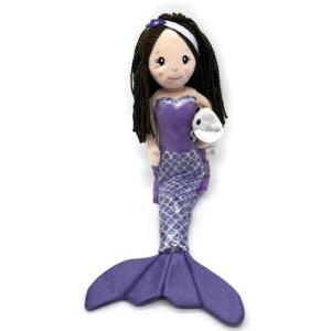 The Petting Zoo Mermaid Doll with Dolphin Stuffed Animal- Great Gifts for Girls, Mermaid Plush Doll with Dolphin Plush Toy, 17 inch (Brunette)
