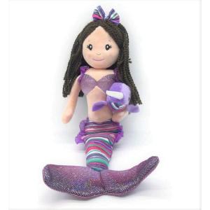 The Petting Zoo Mermaid Doll with Narwhal Stuffed Animal- Great Gifts for Girls, Mermaid Plush Doll with Narwhal Plush Toy, 17 inch (Brunette)