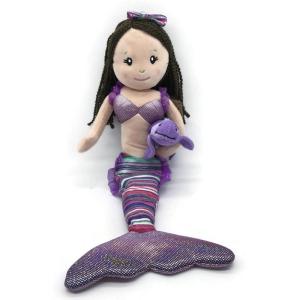 The Petting Zoo Mermaid Doll with Sea Turtle Stuffed Animal- Great Gifts for Girls, Mermaid Plush Doll with Turtle Plush Toy, 17 inch (Red Hair)(Brunette)