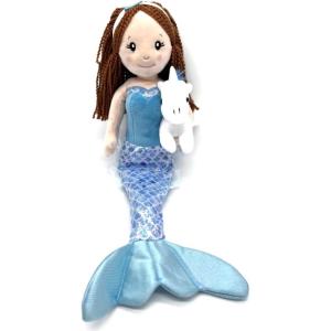 The Petting Zoo Mermaid Doll with Unicorn Stuffed Animal- Great Gifts for Girls, Mermaid Plush Doll with Unicorn Plush Toy, 17 inch (Red Hair)(Red Hair)