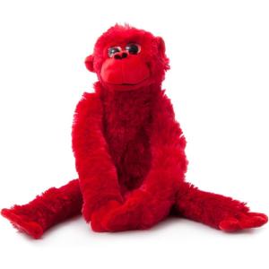 The Petting Zoo, Monkey Stuffed Animals, Plush Toys for Girls and Boys, Hanging Monkey Plush Toy, Rainbow of Colors-20 Inches (Red)