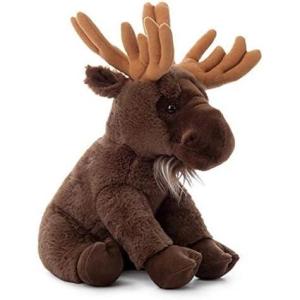 The Petting Zoo Moose Stuffed Animal, Gifts for Kids, Wild Onez Zoo Animals, Moose Plush Toy Sitting 12 inches