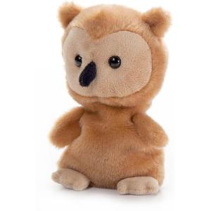 The Petting Zoo Owl Stuffed Animal Plushie, Gifts for Kids, Nuggetz Wildlife Animals, Brown Owl Plush Toy 6 Inches