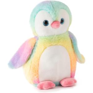 The Petting Zoo Penguin Stuffed Animal Plushie, Ombrez Zoo Animals, Rainbow Penguin Plush Toy 12 inches
