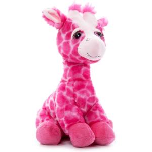 The Petting Zoo Pink Giraffe Stuffed Animal Plushie, Lash’z Zoo Animals, Giraffe Plush Toy 12 inches