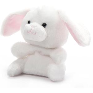 The Petting Zoo Rabbit Stuffed Animal Plushie, Gifts for Kids, Nuggetz Wildlife Animals, White Bunny Plush Toy, 6 inches