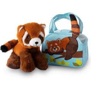 The Petting Zoo Red Panda Stuffed Animal Plushie and Purse Set, Gifts for Kids, Wildlife Animal Toy, Red Panda Plush Toy and Purse Pet Carrier