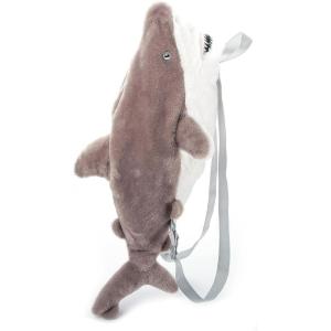 The Petting Zoo Shark Stuffed Animal Plushie Backpack, Gifts for Kids, Sealife Animal Toy, Gray Shark Plush Toy Book Bag, 20 inches