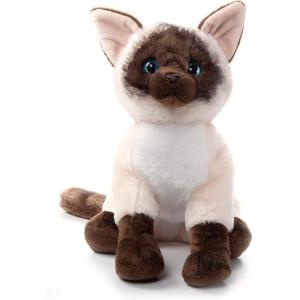 The Petting Zoo Siamese Cat Stuffed Animal Plushie, Gifts for Kids, Cat Plush Toy 12 inches