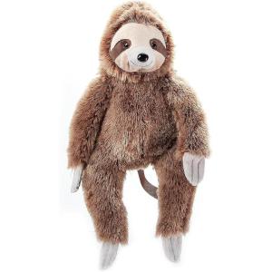 The Petting Zoo Sloth Stuffed Animal Plushie Backpack, Gifts for Kids, Wildlife Animal Toy, Brown Sloth Plush Toy Book Bag, 20 inches
