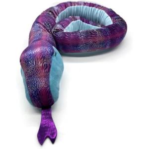 The Petting Zoo Snake Stuffed Animal, Gifts for Girls, Glittery Snake Plush Toy, 50 in (Blue)(Blue)