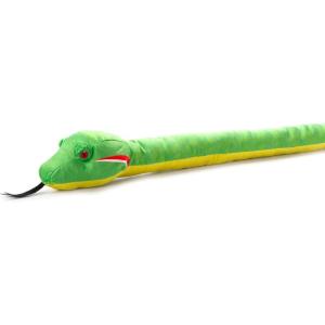 The Petting Zoo Snake Stuffed Animal Plushie, Gifts for Kids, Earth Keeperz Snake Animals, Zoologee Emerald Green Pit Viper Snake Plush Toy, 54 inches